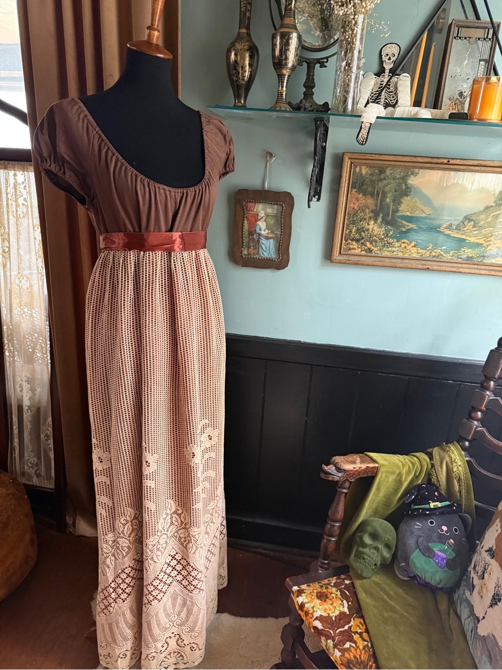 1970s Young Edwardian maxi dress
